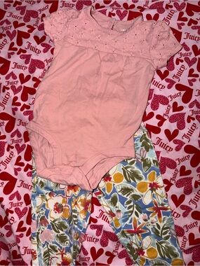 Carter's Light Pink Eyelet Yoke Baby Onesie